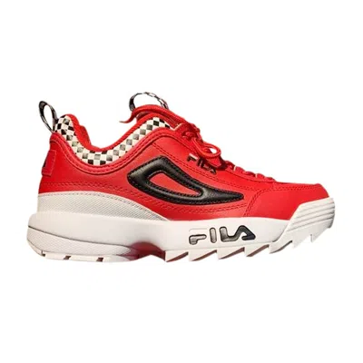 Pre-owned Fila Disruptor 2 Premium Rt Big Kid 'checker' | Red | Kid's Size 6