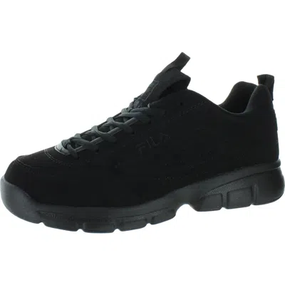 Fila Disruptor Se Mens Faux Suede Cushioned Sole Sneakers In Black