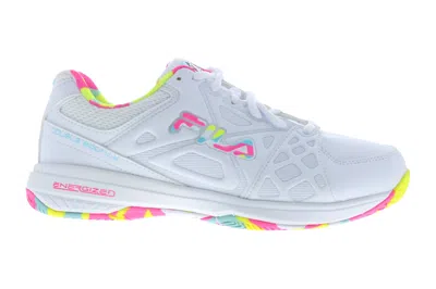 Pre-owned Fila Double Bounce 3 White White Multi (women's) In White/white/multi