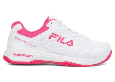Pre-owned Fila Double Bounce 3 (women's) Sneakers In White/pink Glow In Multi