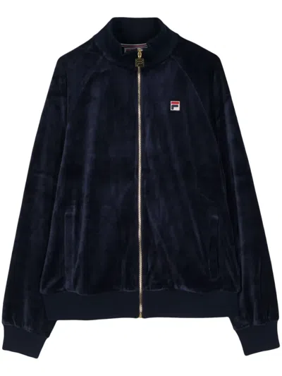 Fila Eddie Velour Jacket In Blue