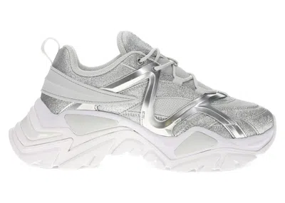 Pre-owned Fila Electrove 3 (women's) Sneakers In Metallic Silver/grey/white In Multi