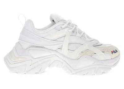 Pre-owned Fila Electrove 3 (women's) Sneakers In White/navy Blue/red In Multi