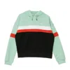 Fila Ella Women's Cropped Lightweight Hooded Sweatshirt Mist Green/black/bright White/true Red In Green