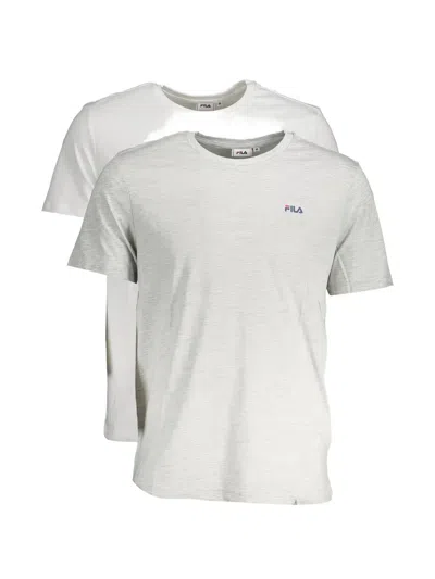 Fila Embroidered-logo T-shirt (set Of Two) In 그레이
