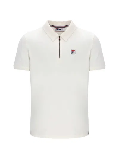Fila Ettore Logo-patch Zip-fastening Polo Shirt In White