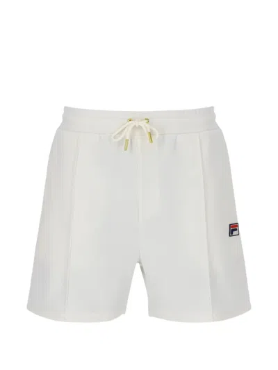 Fila Eusebio Logo-patch Drawstring Track Shorts In White