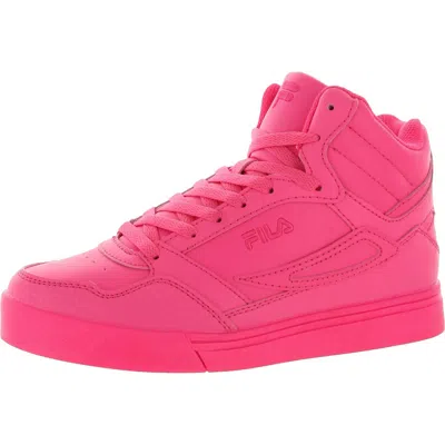 Fila Everge Womens Faux Leather Fitness Athletic And Training Shoes In Pink