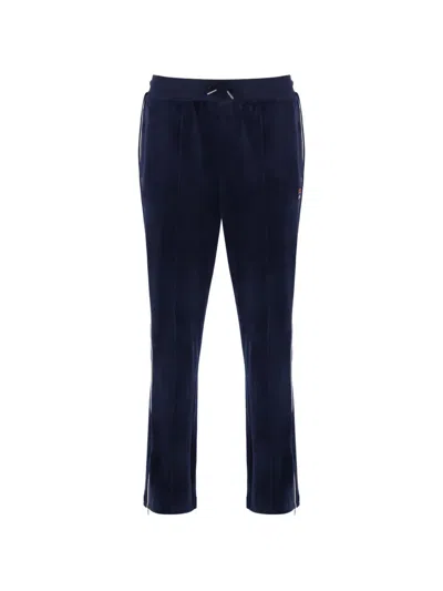 Fila Fio Velour Drawstring Track Pants In Blue