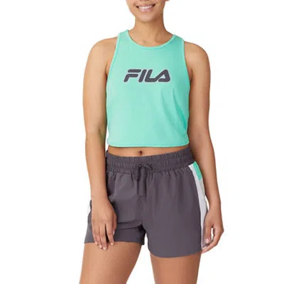 Fila Fit Fabulous Tank Top Women's Green Graphic Logo Cotton Stretch Jzz477 In Blue