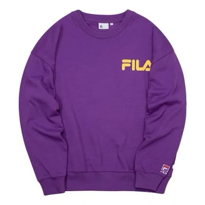 Fila Fusion Alphabet Logo Printing Sports Pullover Unisex Purple