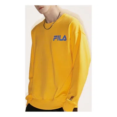 Fila Fusion Alphabet Logo Printing Sports Round Neck Pullover Unisex Yellow