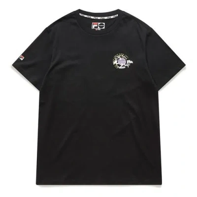 Fila Fusion Basketball Subject Printing Short Sleeve Black