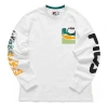 Fila Fusion Casual Sports Contrasting Colors Alphabet Loose Long Sleeves White
