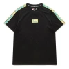 Fila Fusion Chest Multi-color Logo Alphabet Shoulder Short Sleeve Black