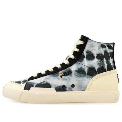 Fila Fusion Fila Block Highhigh-canvas Shoes Black/white/blue In Multi