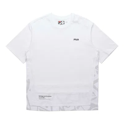 Fila Fusion Fila Mens Fusion Casual Sports Tat Crew-neck Short Sleeve White