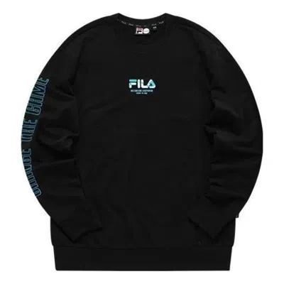Fila Fusion Knitted Pullover Sweatshirt 'black Blue' In Multi