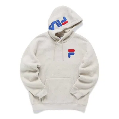 Fila Fusion Logo Printed Fleece Hoodie 'white Red Blue'