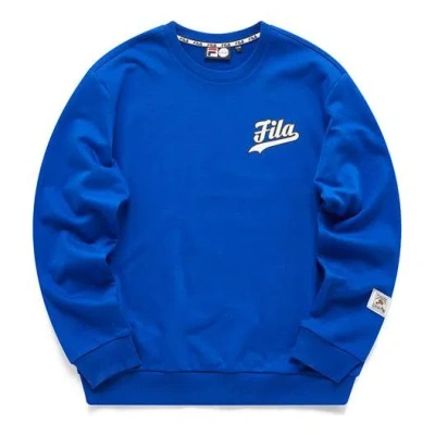 Fila Fusion Pattern Casual Sports Pullover Blue
