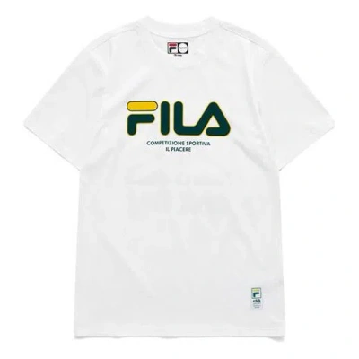 Fila Fusion Printing Round Neck Short Sleeve White