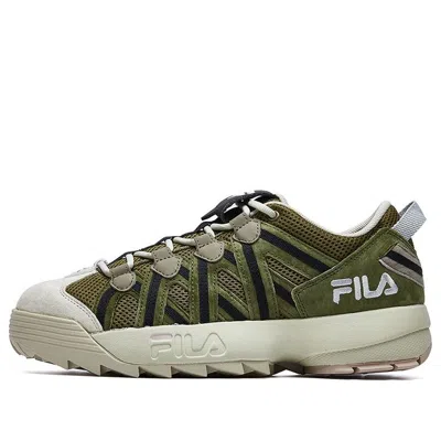Fila Fusion Spaghetti Low Shoes 'olive Green' In Gray