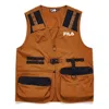Fila Fusion Utility Woven Multi-pocket Contrast Vest 'brown Black'