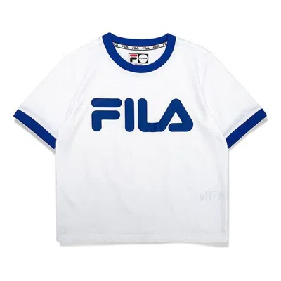Fila Fusion (wmns)  Alphabet Large Logo Printing Cotton Short Sleeve White