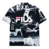 Fila Fusion (wmns)  Small High Collar Full Print Baseball Short Sleeve Black T-shirt