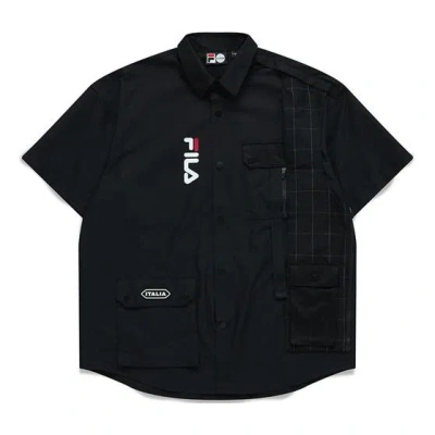 Fila Fusion Woven Pocket Cargo Short Sleeve Shirt Black
