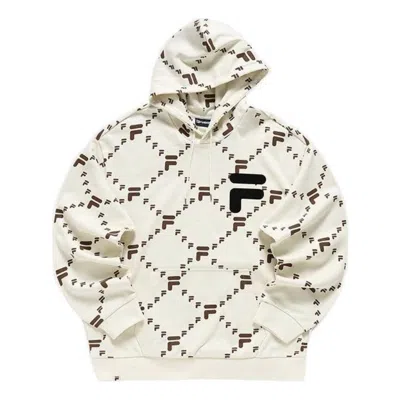Fila Fusion X Bean Loge Embroidery Hoodie 'white Black' In Multi