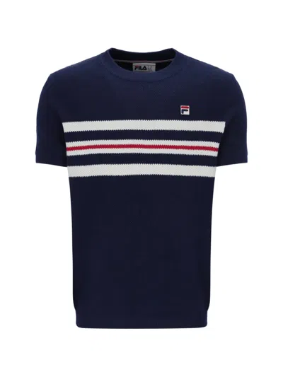 Fila Gerardo Stripe-detail T-shirt In Blue