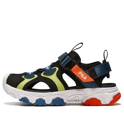 Fila (gs)  Lifestyle Sandals 'black White Blue' In Multi