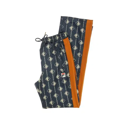 Fila Hamo Women's Tracksuit Pants All Over Print Track Pant Black Iris/cinnamon Stick In Blue