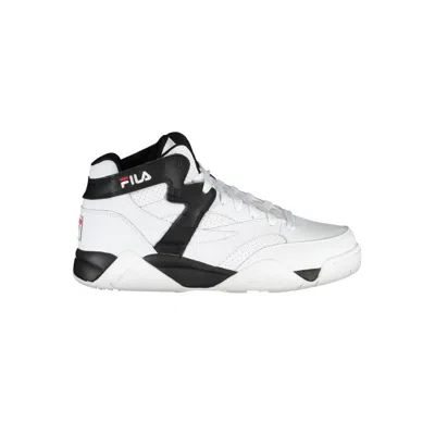 Fila High-top Athletic Lace-up Sneakers With Contrast Details In White