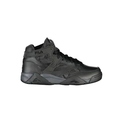 Fila High-top Sports Sneakers With Contrast Men's Details In Black