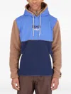 Fila Hooded Fleece Panelled Hoodie In Blue