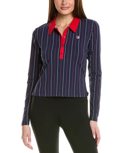 Fila Jada Pinstripe Polo In Blue