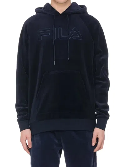 Fila Kai Logo-embroidered Hoodie In Blue