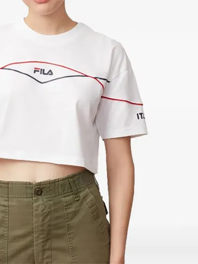Fila Kana Logo-detail Crop Top In White