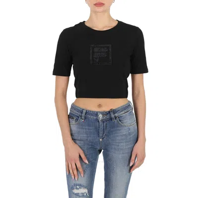 Fila Ladies Pegeen Cropped Cotton Jersey T-shirt In Black