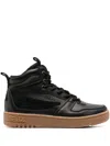 Fila Leather Embossed-logo High-top Sneakers In Schwarz