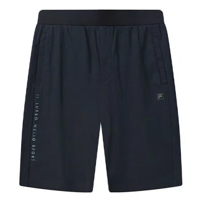 Fila Logo Alphabet Printing Sports Shorts Blue In Black
