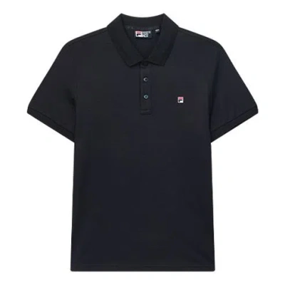 Fila Logo Embroidered Logo Short Sleeve Polo Shirt Navy Blue In Multi