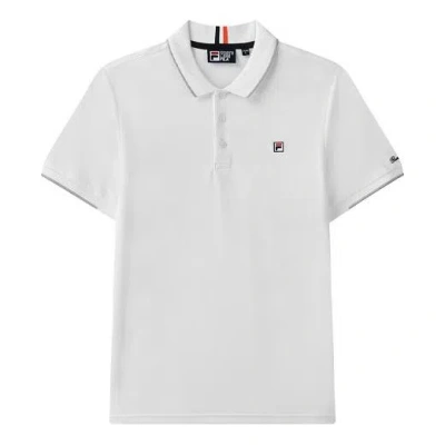 Fila Logo Embroidery Casual Short Sleeve Poloshirt Men's White