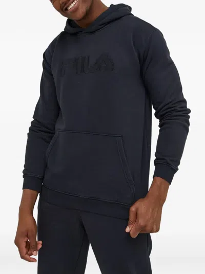 Fila Logo Hooded Sweatshirt In Black