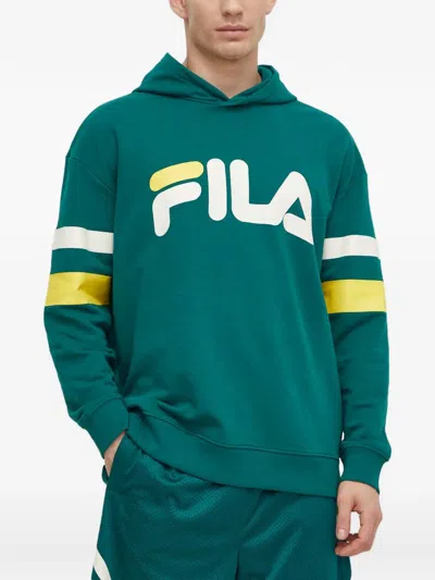 Fila Logo Hooded Sweatshirt In Blue