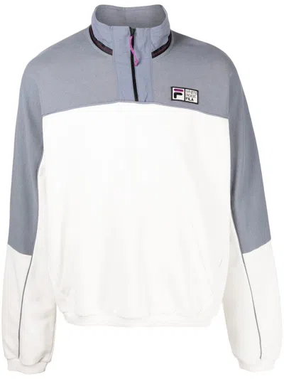Fila Logo-patch Half-zip Sweater In White