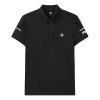 Fila Logo Pattern Loose Short Sleeve Polo Black