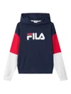 Fila Logo-print Colour-block Hoodie In Blue